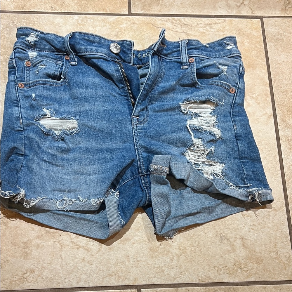 American Eagle Outfitters Ripped Blue Jean Shorts